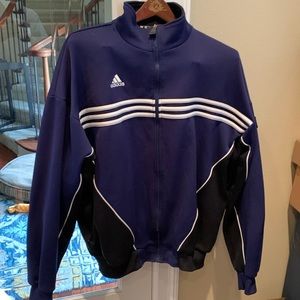 Blue Adidas Soccer Zip Jacket - Large